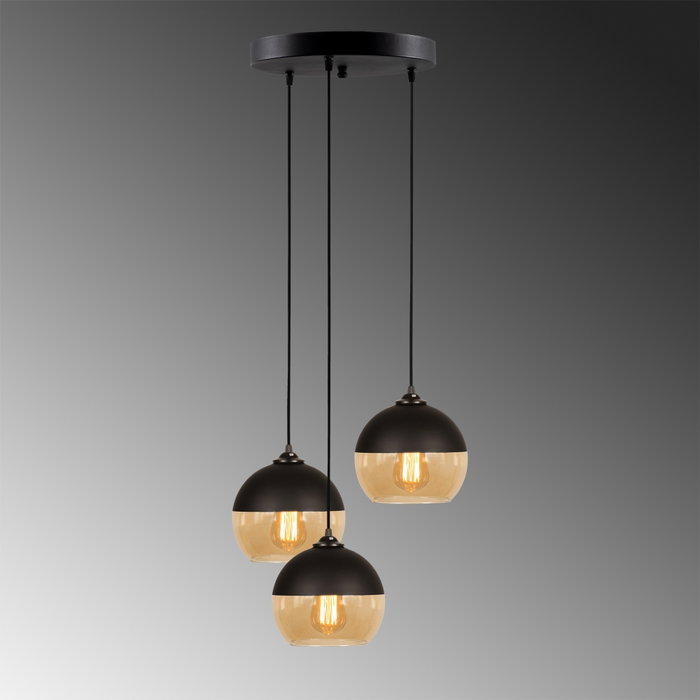 Opviq Camini - MR - 870 Lámpara de Araña Industrial Negro y Miel Opviq Camini - MR - 870 Lámpara de Araña Industrial Negro y Miel